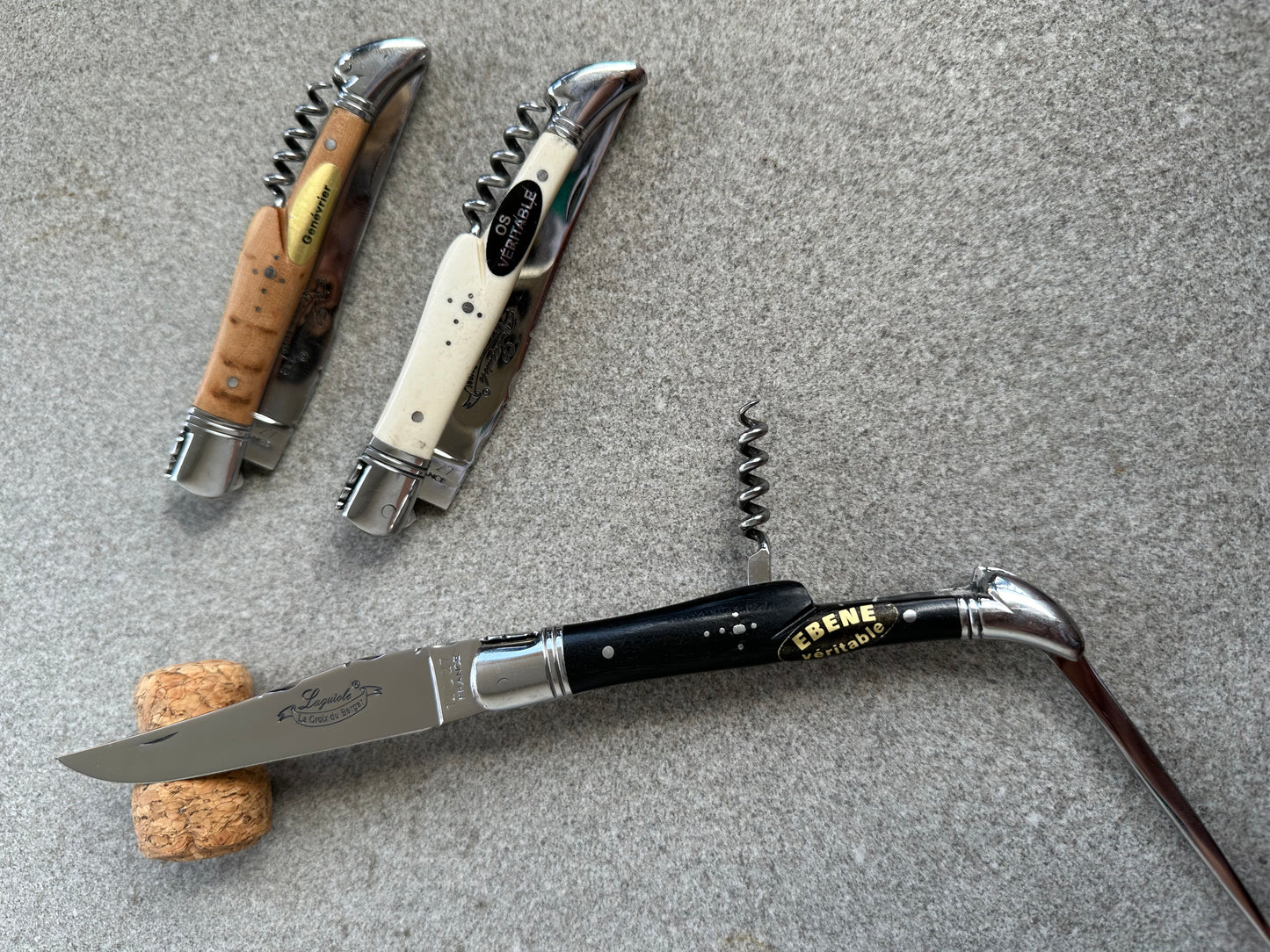 Laguiole Forged La Croix Du Berger pocket knife in real bone 2 pieces