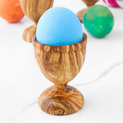 Egg cups turned in olive wood set of 6