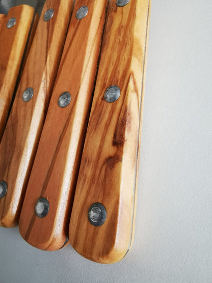 Set of 6 10cm paring knives in olive wood or rosewood La Fourmi 