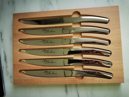 Coffret de 6 couteaux à steak Luxe THIERS Made in France - ALLWENEEDIS