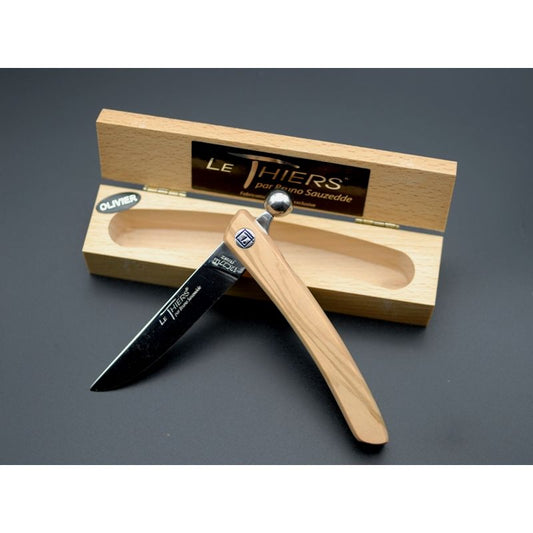 Couteau de poche Thiers Grand modèle à Sphère en bois d'olivier - ALLWENEEDIS
