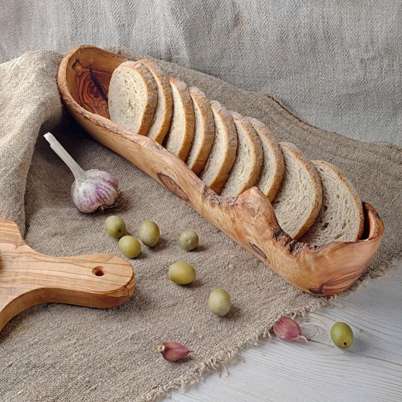 Élégant bol à baguette en bois d'olivier - ALLWENEEDIS