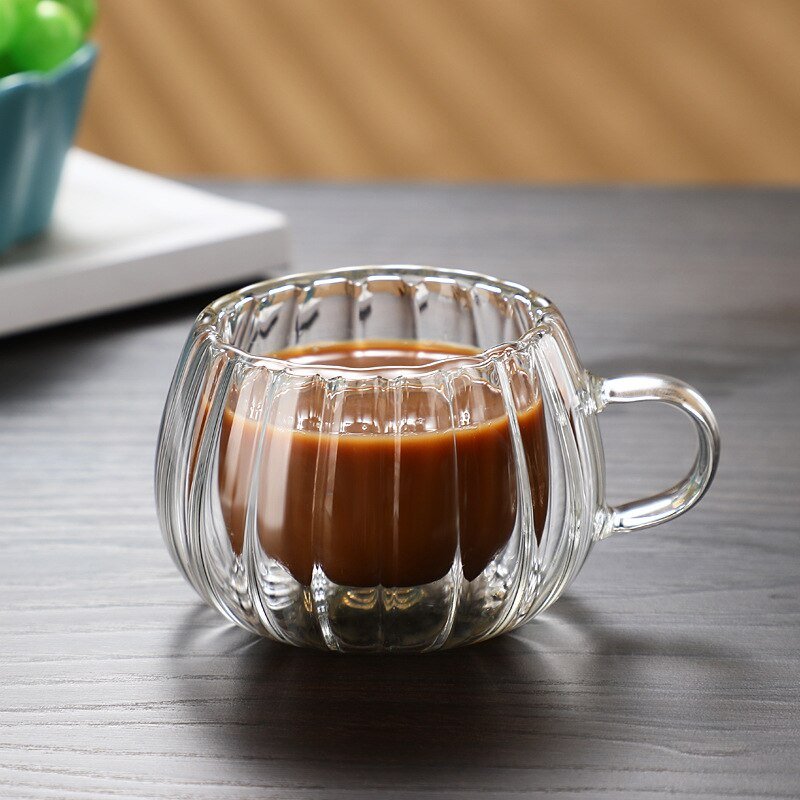 La Tasse Tamou à café et thé lot de 2 , boisson fraiche en double paroi /Glass Cup Tumbler Mug with Handel - ALLWENEEDIS