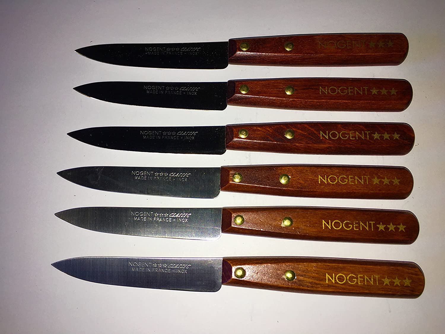 NOGENT Lot de 6 Couteaux Lisse Bois de Charme/ 6 knives of Nogent 3stars Made in France - ALLWENEEDIS
