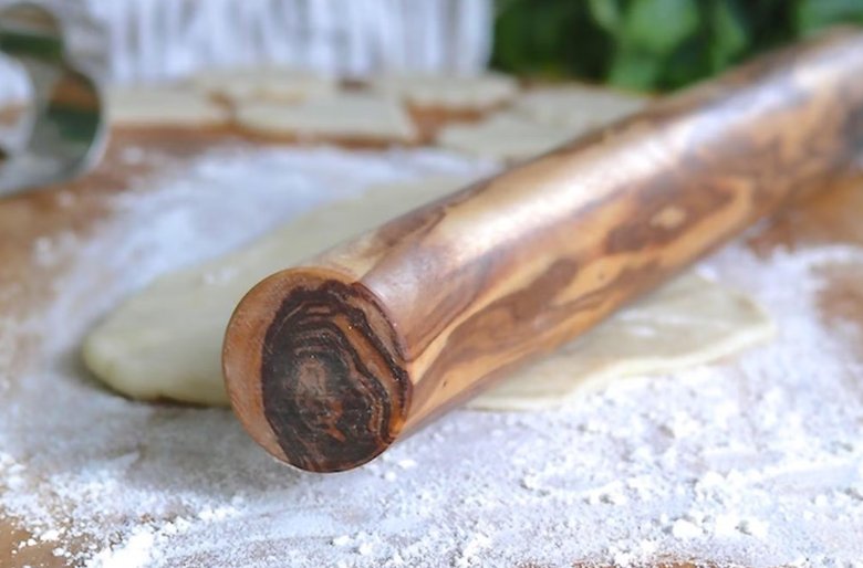 Rouleau à pâtisserie, rouleau à pâtisserie DESIGN (env. 30 cm / 3 cm) en bois d'olivier - ALLWENEEDIS